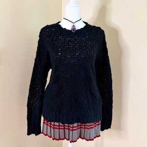 Subversive grunge alt goth black chunky knit sweater whimsy Universal Thread XS